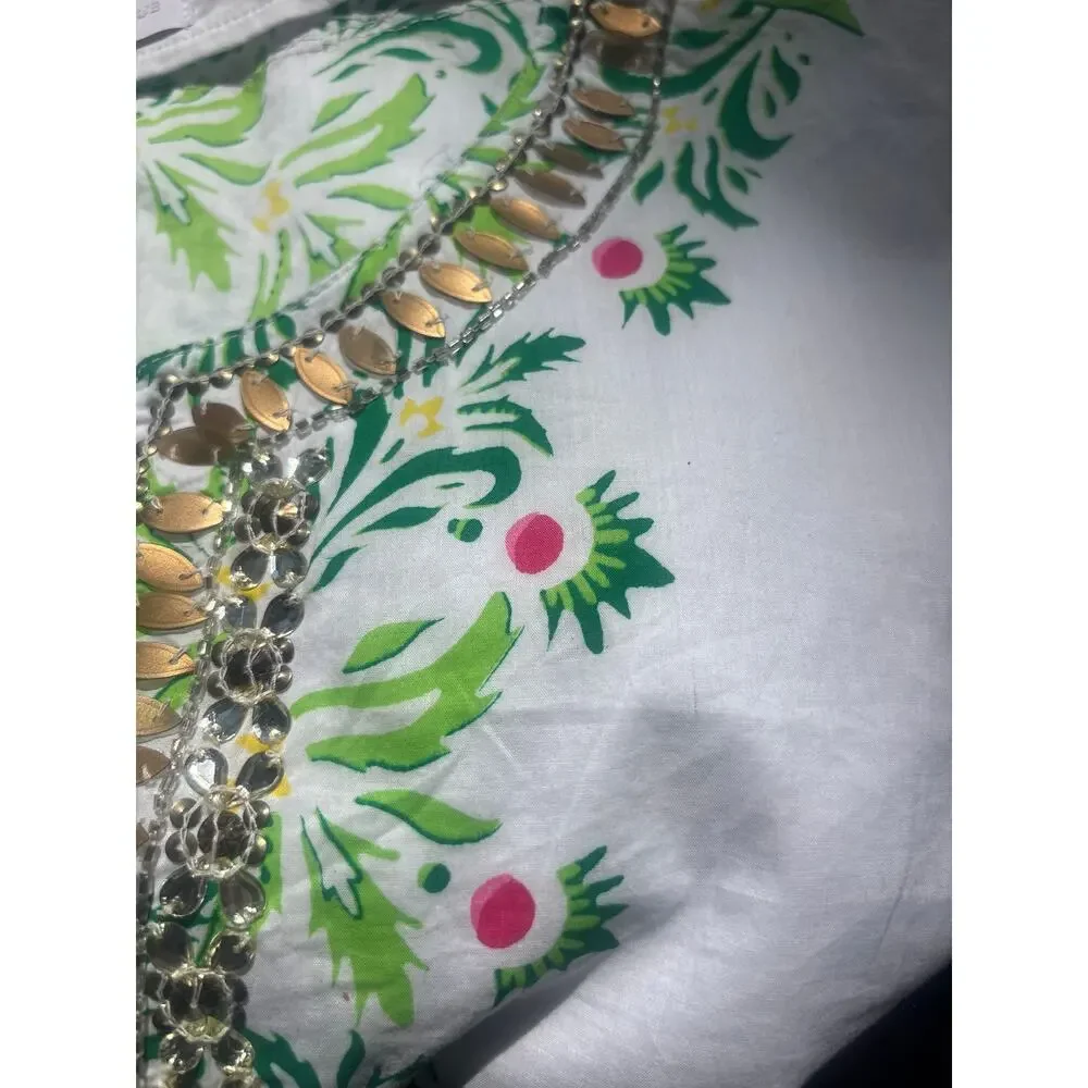 Charter Club Swim Cover Up Boho Tunic XXL Tropical Resortwear Cruise Beachy
